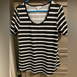 XS Black & White striped Lularoe Morgan shirt